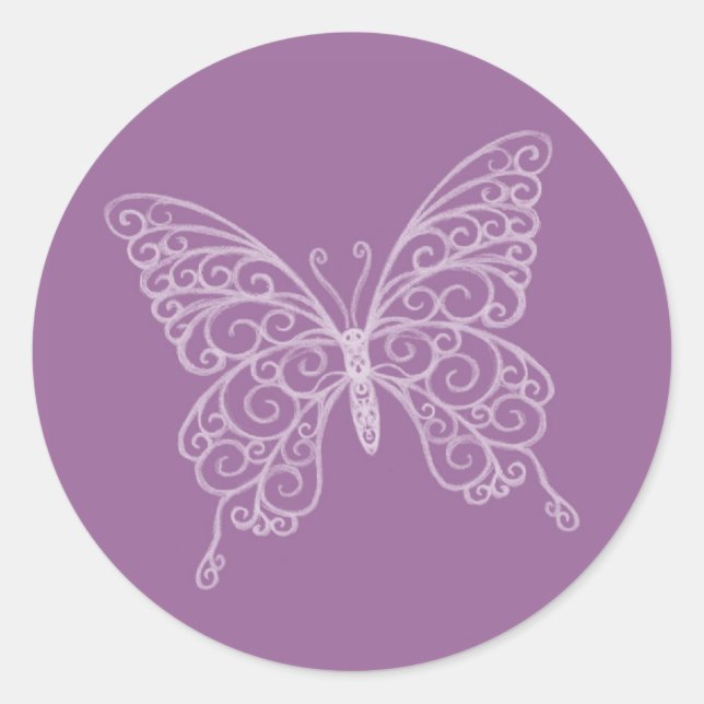 Rond Sticker papillon Filigree (Devant)