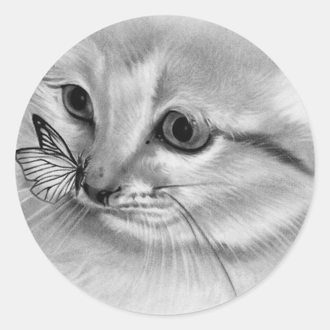 Rond Sticker papillon Kitten (Devant)