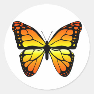 Rond Sticker papillon Monarque