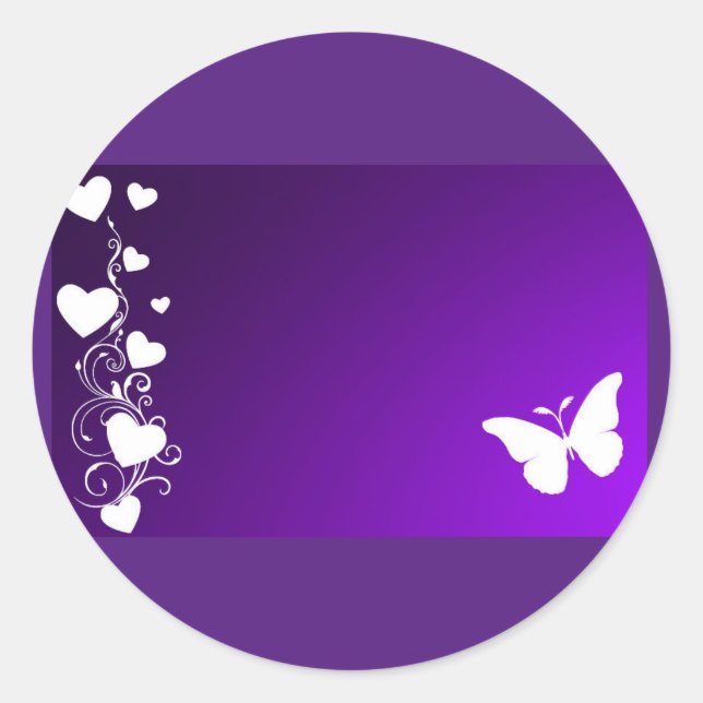 Rond Sticker papillon pourpre (Devant)