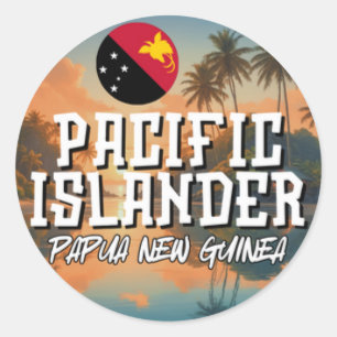 Rond Sticker Papouasie-Nouvelle-Guinée PNG Pacific Isla