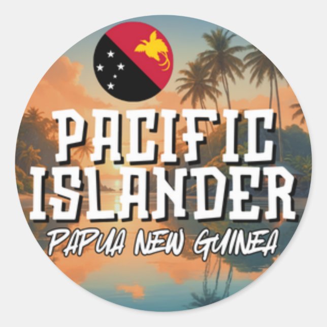 Rond Sticker Papouasie-Nouvelle-Guinée PNG Pacific Isla (Devant)