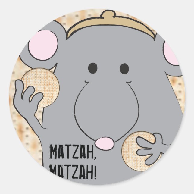 Rond Sticker Pâques Cercle "Matzah Matzah" (Devant)