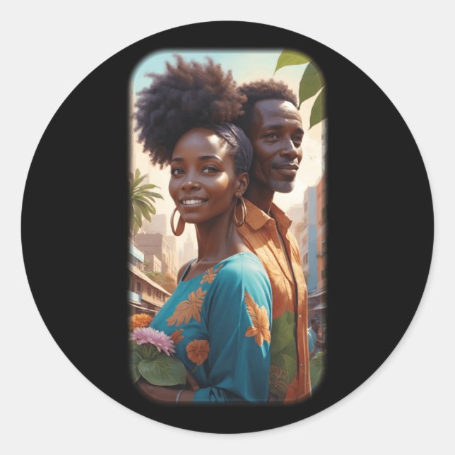 Rond Sticker Paradise Black Love série S1 (Devant)
