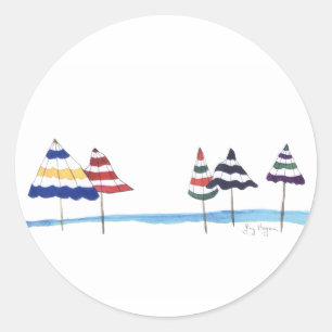 Rond Sticker Parasols De Plage