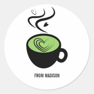 Rond Sticker parfait Matcha Valentine Love