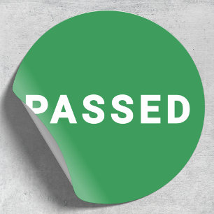 Rond Sticker passé Contrôle de la qualité vert approu