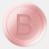 Sticker Pastel Pink à une lettre unique cire Sceau