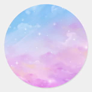 Rond Sticker Pastel Sky Galaxy