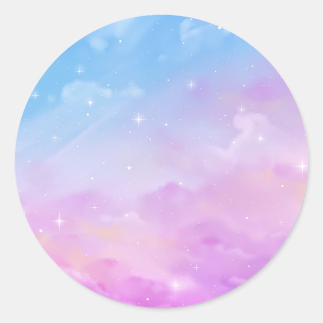 Rond Sticker Pastel Sky Galaxy (Devant)