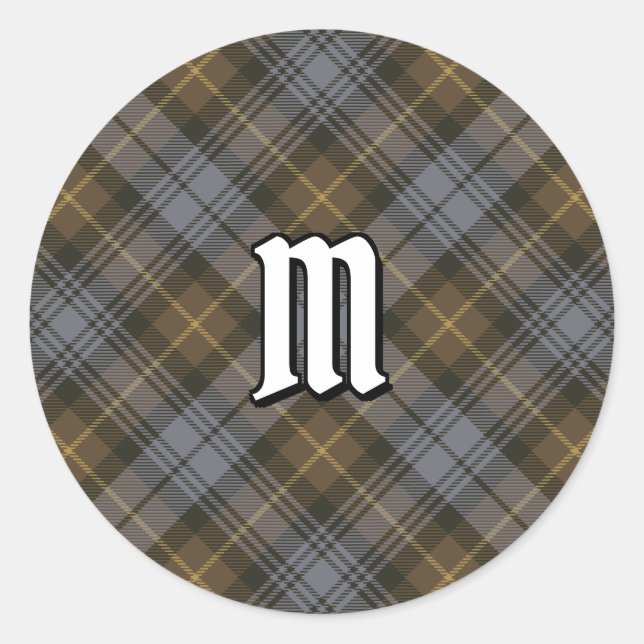 Rond Sticker Patiné Tartan Classic Round Clan Gordon (Devant)