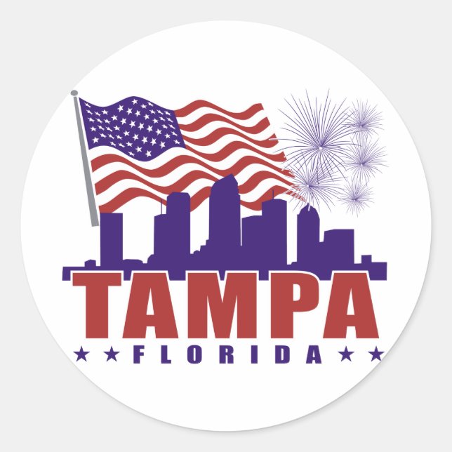 Rond Sticker patriotique Tampa Florida (Devant)