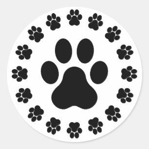 Rond sticker paws