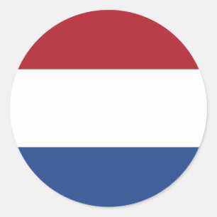 Rond Sticker Pays-Bas Flag