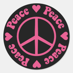 Rond Sticker Peace & Love