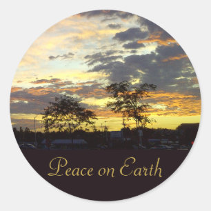 Rond Sticker Peace on Earth par RoseWrites