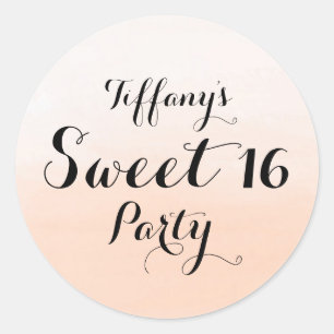 Rond Sticker Peach Pastel Ombre Sweet 16