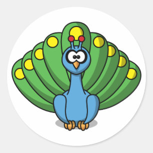 Rond Sticker Peacock