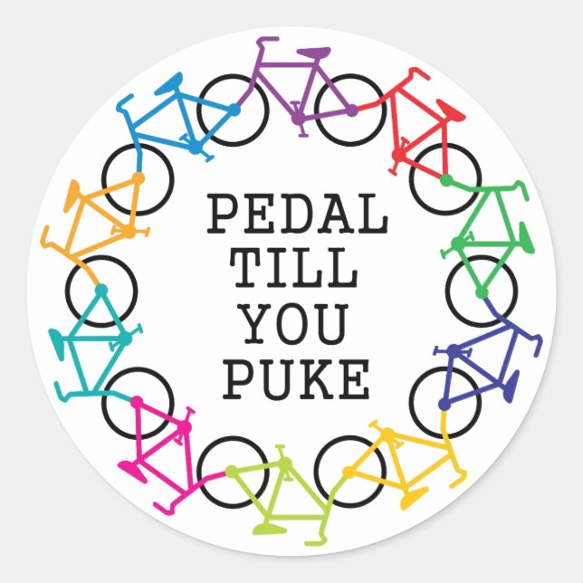 Rond Sticker Pedal Till You Puke (Devant)