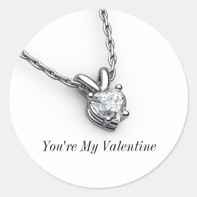 Rond Sticker Pendentif du coeur diamant (Devant)