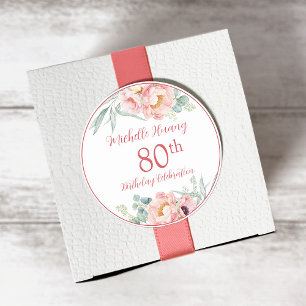 Rond Sticker Peony Birthday
