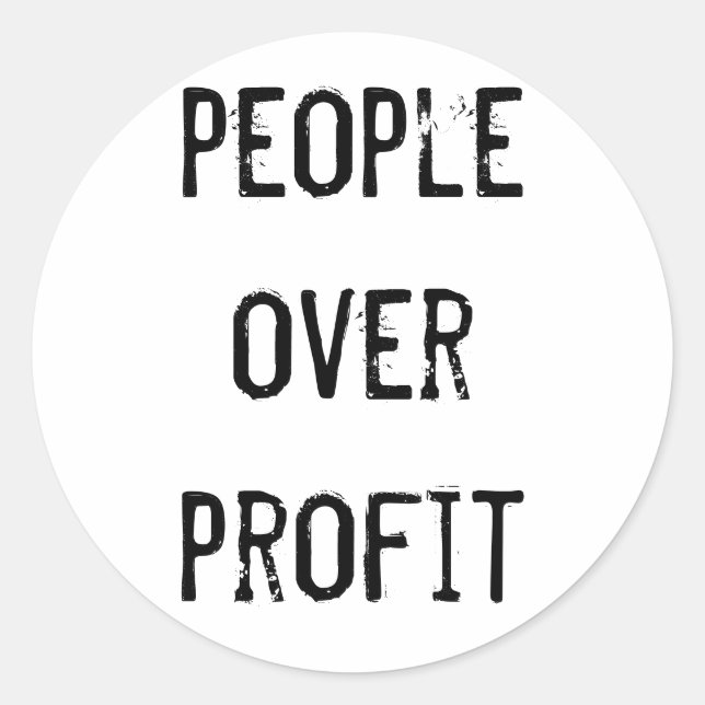 Rond Sticker "People over profit" (Devant)