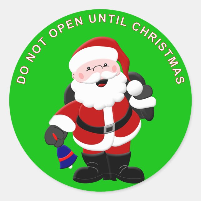 Rond Sticker père Noël 2 - Ne pas ouvrir avant Noël (Devant)