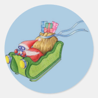 Rond Sticker Père Noël moderne
