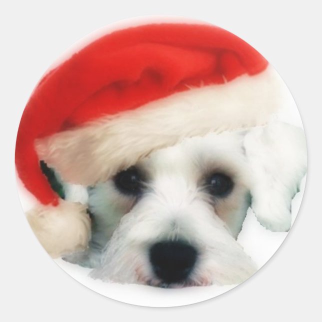 Rond Sticker père Noël Schnauzer (Devant)