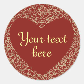 Rond Sticker personnalisable en forme de coeur