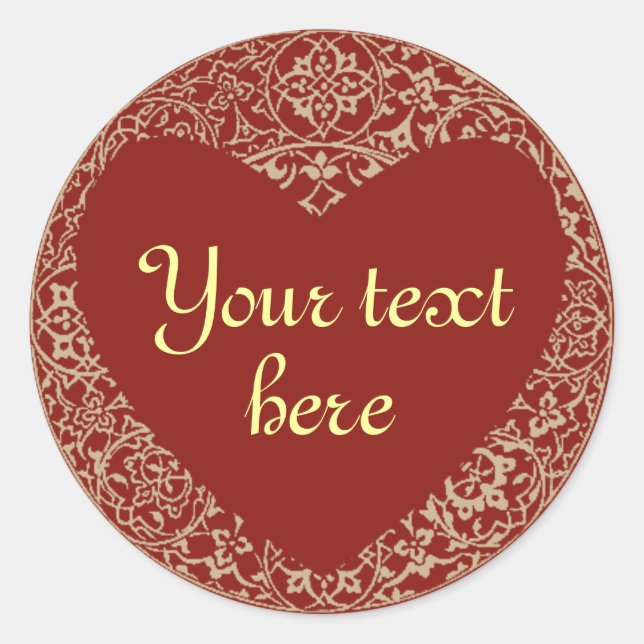 Rond Sticker personnalisable en forme de coeur (Devant)