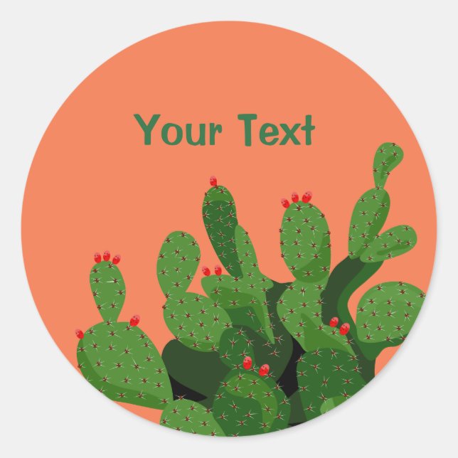 Rond Sticker personnalisé Arizona Prickly Pear (Devant)