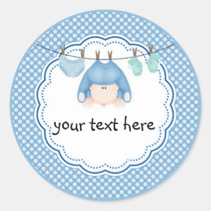 Rond Sticker personnalisé / Baby Boy Blanchisserie