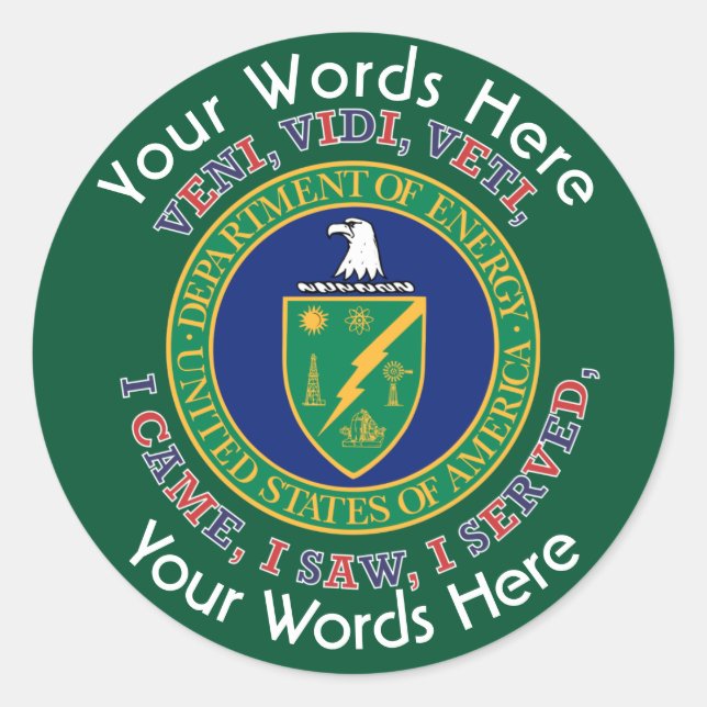 Rond Sticker personnalisé DOE VVV du département de l'é (Devant)