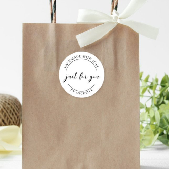 Rond Sticker Personnalisé Élégant Fait À La Main Avec A (Créateur téléchargé)