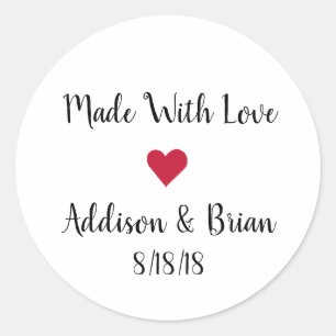 Rond Sticker Personnalisé Fait Avec Amour