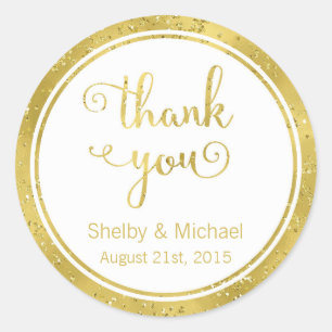 Rond Sticker personnalisé Gold Thank you
