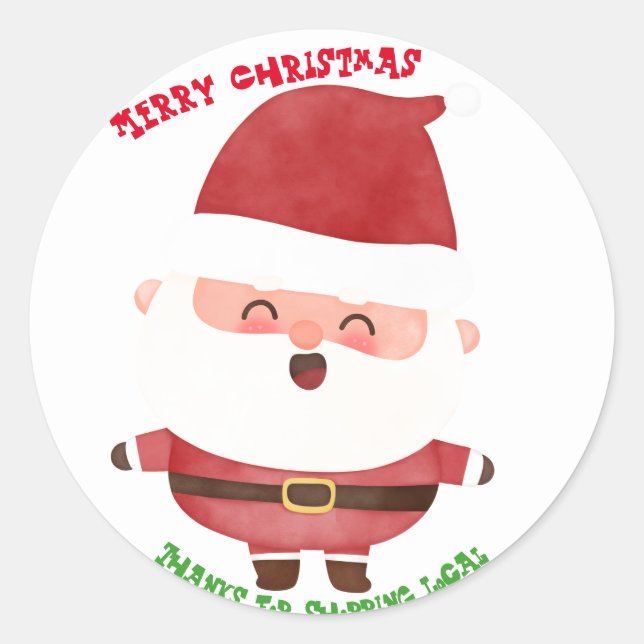 Rond Sticker personnalisé Joyeux Noël (Devant)