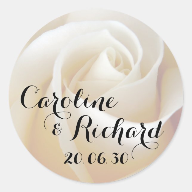 Rond Sticker personnalisé Mariage floral (Devant)