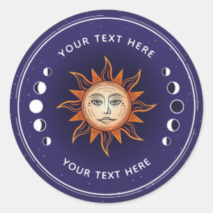 Rond Sticker personnalisé Mystic Sun