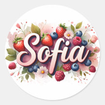 Sticker personnalisé "Sofia" Berry Floral Design