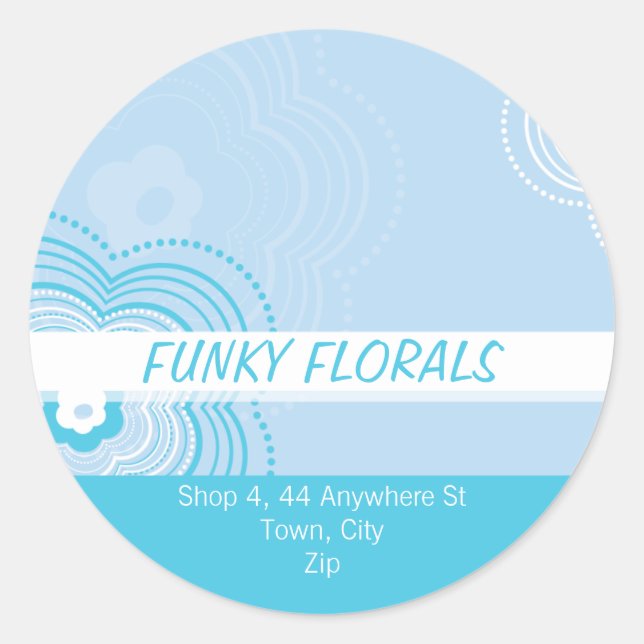 Rond STICKER PERSONNALISÉ TENDANCE :: fleur funky 9 (Devant)