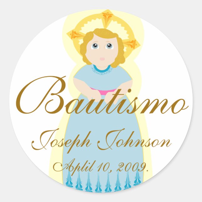 Rond Sticker Personnaliser "Bautismo" (Devant)