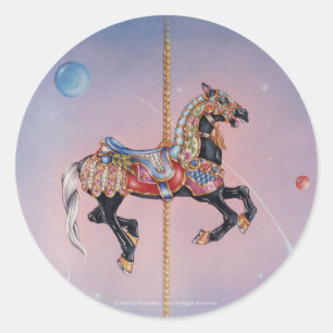 Rond Sticker - Petaluma Carousel Horse 1
