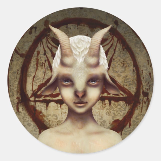Rond Sticker PETIT BAPHOMET (Devant)