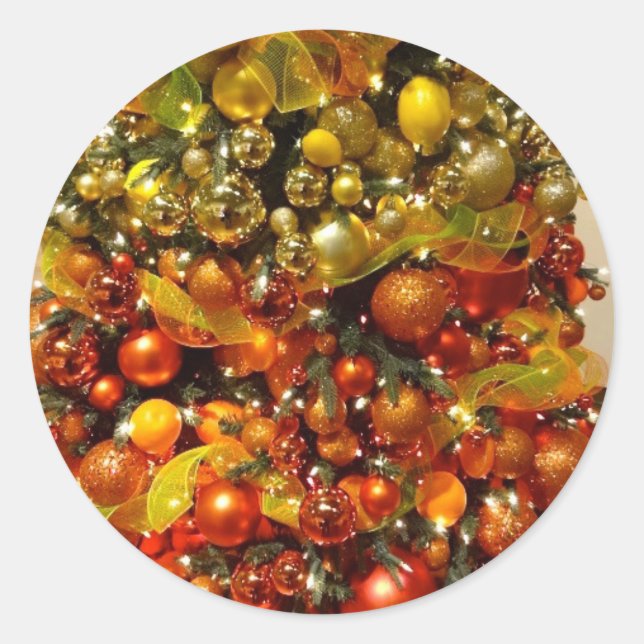 Rond Sticker Photo Arbre Citrus De Noël De Floride (Devant)