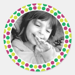 Rond Sticker photo de vacances Joyeux et brillant 2010
