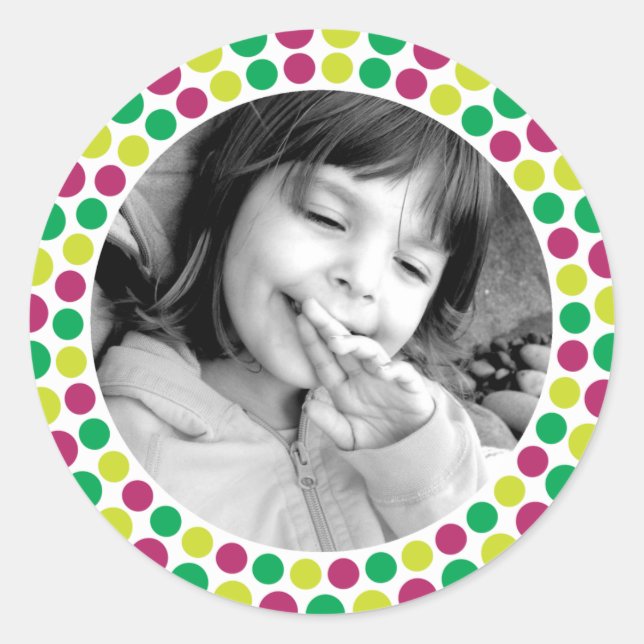 Rond Sticker photo de vacances Joyeux et brillant 2010 (Devant)
