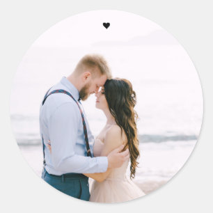 Rond Sticker photo Mariage simple et moderne