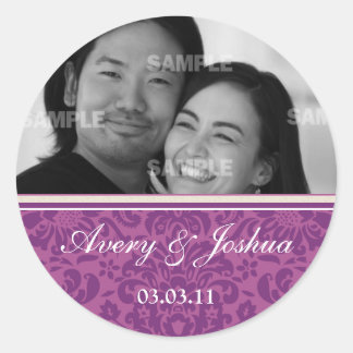 Rond Sticker photo Plum Damask